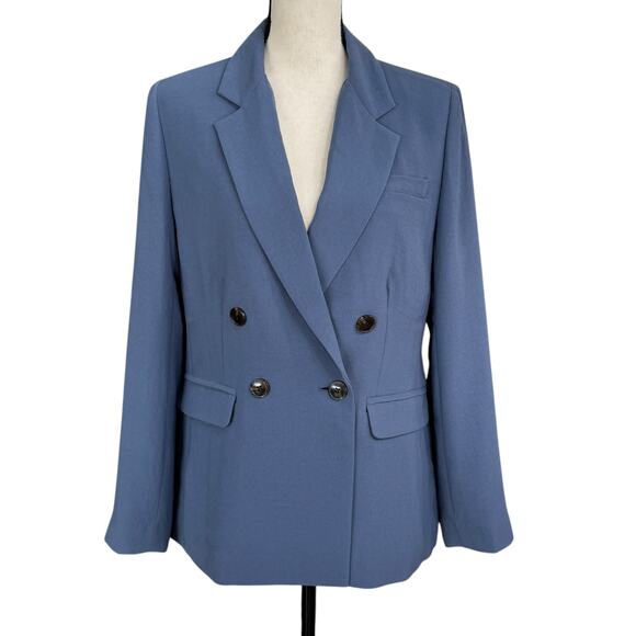 Madewell SZ 8 Rosedale Crepe Blazer Jacket Double-Breasted Lined Straight Fit